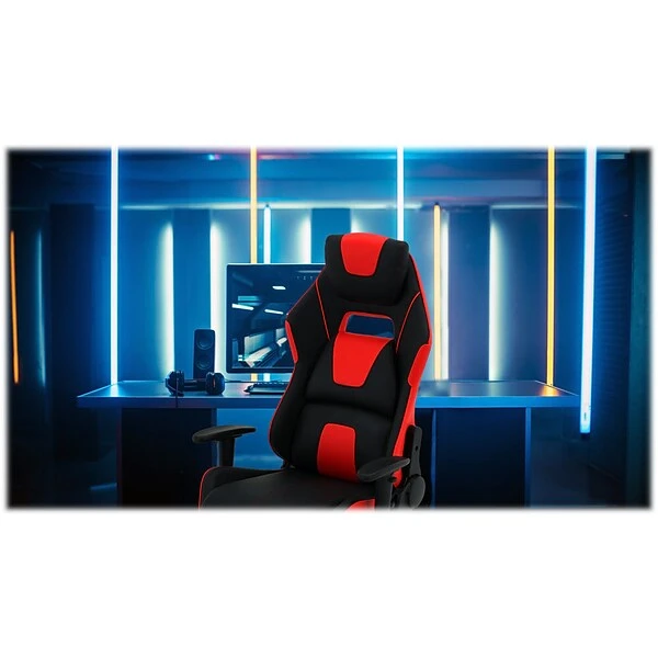 Hanover Commando Fabric Ergonomic Racing Gaming Chair, Black/Red (HGC0108) - Image 7
