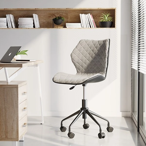 Techni Mobili Deluxe Modern Office Armless Task Chair, Grey - Image 5