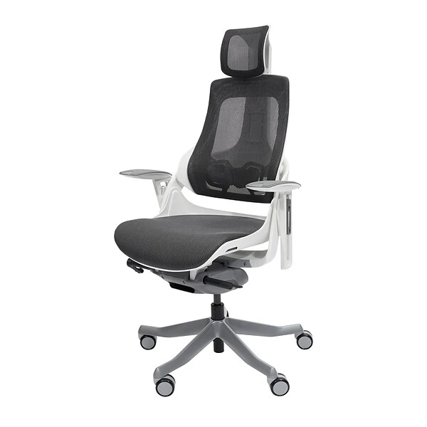 Techni Mobili Lux Ergonomic Mesh Swivel Executive Chair, Gray/Black (RTA-1818C-GRY) - Image 8