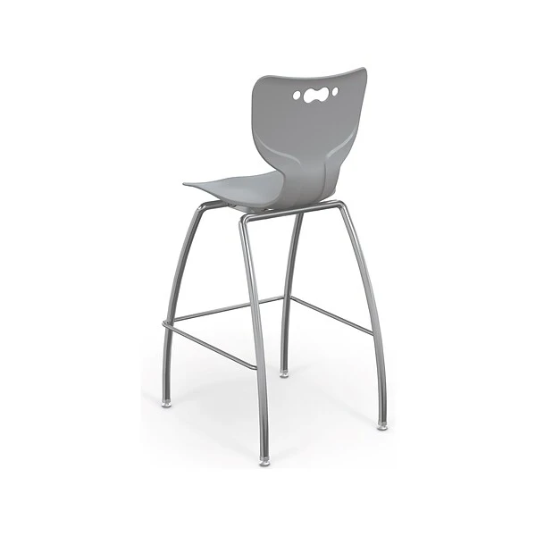 MooreCo Hierarchy Polypropylene Kids Stool, Cool Gray (53221GreyNACH)