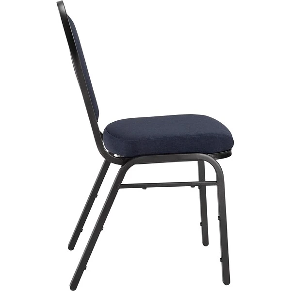 NPS 9200 Series Dome-Back Fabric Padded Stack Chair, Midnight Blue/Black Sandtex, 4 Pack (9254-BT/4) - Image 3