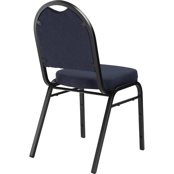 NPS 9200 Series Dome-Back Fabric Padded Stack Chair, Midnight Blue/Black Sandtex, 4 Pack (9254-BT/4) - Image 4