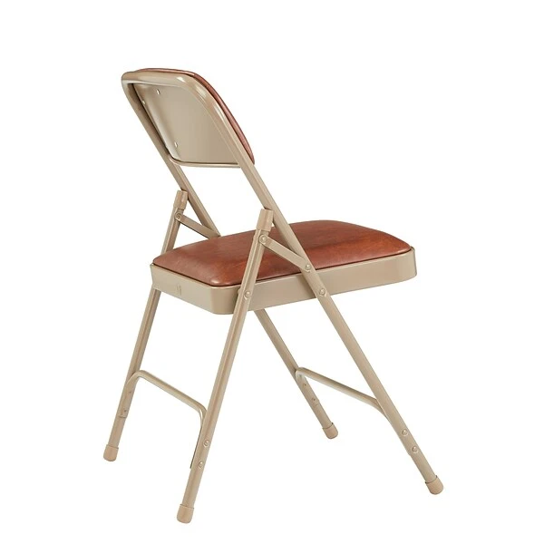 NPS 1200 Series Vinyl Padded Premium Folding Chairs, Honey Brown/Beige, 4 Pack (1203/4) - Image 7