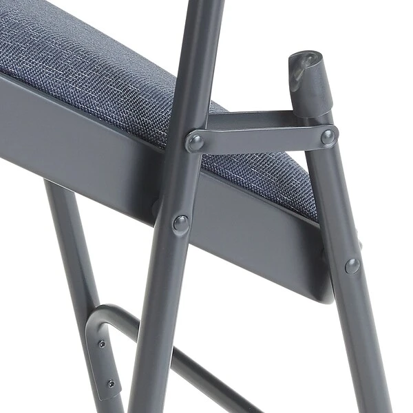 NPS 2300 Series Fabric Padded Triple Brace, Double Hinge Premium Folding Chairs, Imperial Blue, 4 Pack (2304/4) - Image 3