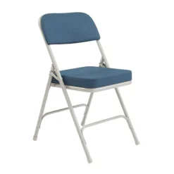NPS 3200 Series Premium 2" Fabric Padded Folding Chairs, Regal Blue/Gray, 2 Pack (3215/2)