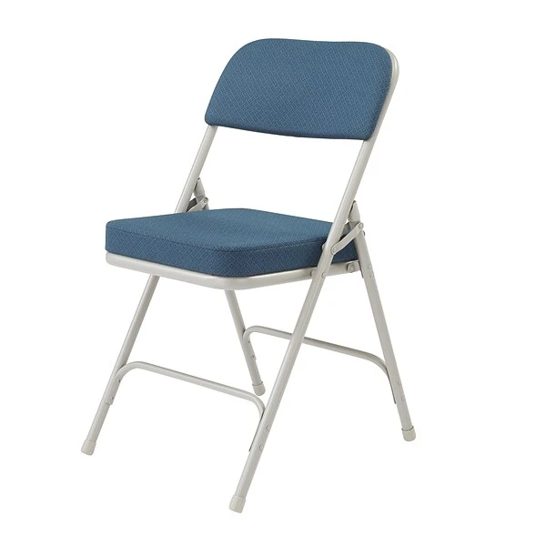 NPS 3200 Series Premium 2" Fabric Padded Folding Chairs, Regal Blue/Gray, 2 Pack (3215/2) - Image 2