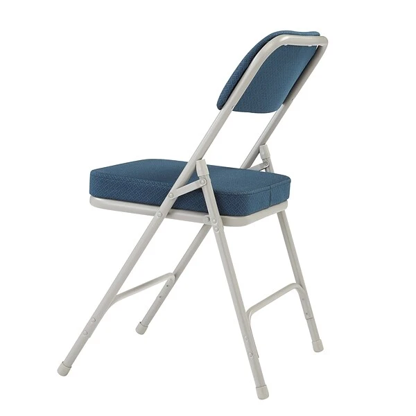 NPS 3200 Series Premium 2" Fabric Padded Folding Chairs, Regal Blue/Gray, 2 Pack (3215/2) - Image 4