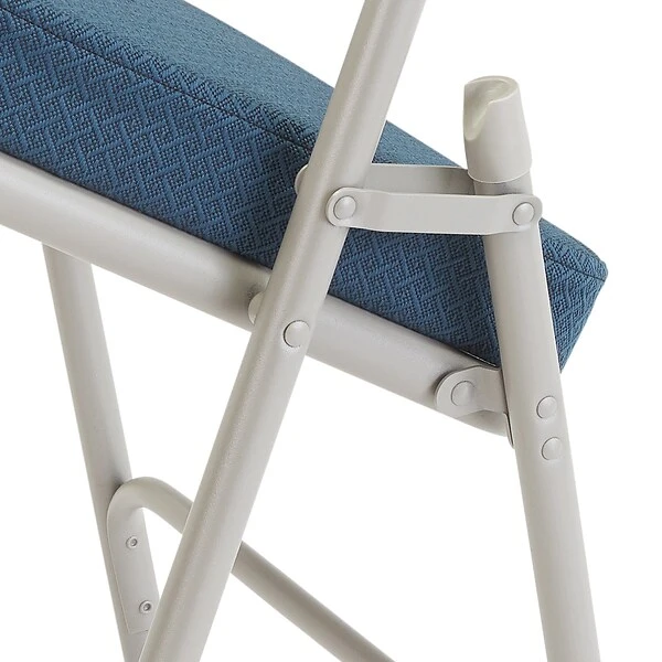 NPS 3200 Series Premium 2" Fabric Padded Folding Chairs, Regal Blue/Gray, 2 Pack (3215/2) - Image 5