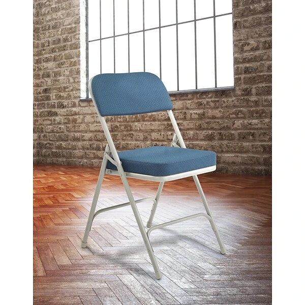 NPS 3200 Series Premium 2" Fabric Padded Folding Chairs, Regal Blue/Gray, 2 Pack (3215/2) - Image 7
