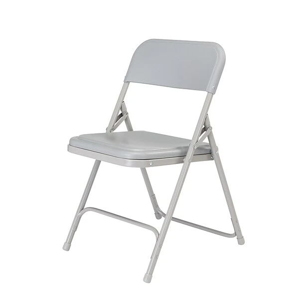 National Public Seating 800 Series Premium Lightweight Steel Frame Plastic Folding Chairs, Gray, 4 Pack (802/4) - Image 2