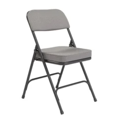 NPS 3200 Series Fabric Armless Premium Folding Chair, Charcoal Gray, 2 Pack (3212/2)