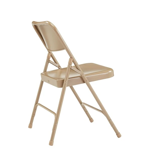 NPS 200 Series All-Steel Armless Premium Folding Chair, Beige, 4 Pack (201/4) - Image 3
