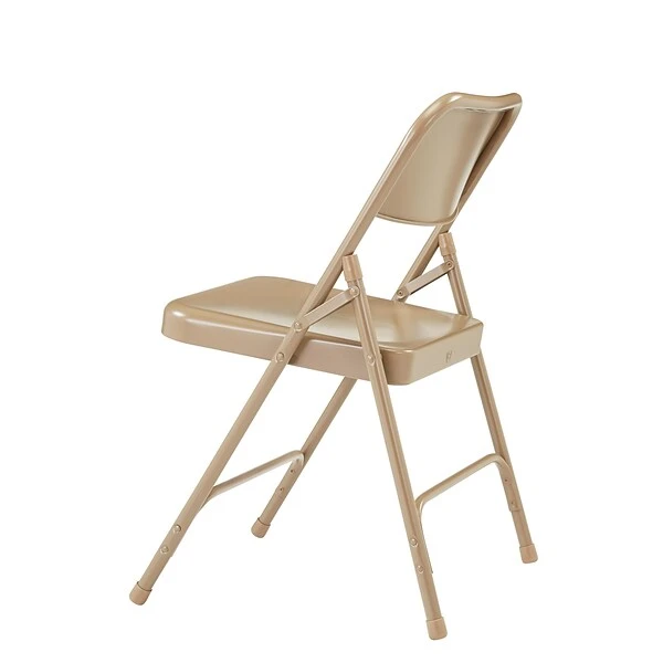 NPS 200 Series All-Steel Armless Premium Folding Chair, Beige, 4 Pack (201/4) - Image 4