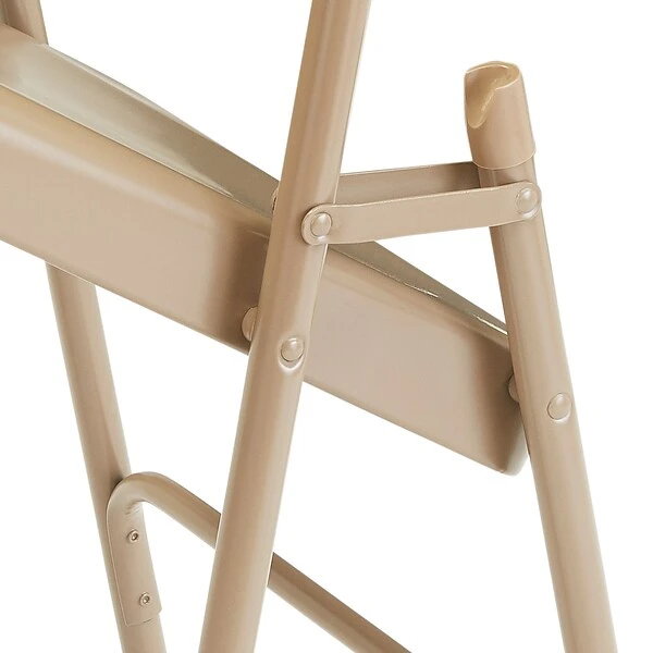 NPS 200 Series All-Steel Armless Premium Folding Chair, Beige, 4 Pack (201/4) - Image 5
