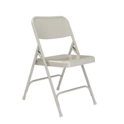 NPS 200 Series All-Steel Armless Premium Folding Chair, Gray, 4/Pack (202/4)
