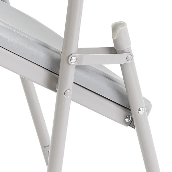 National Public Seating 800 Series Premium Lightweight Steel Frame Plastic Folding Chairs, Gray, 4 Pack (802/4) - Image 5