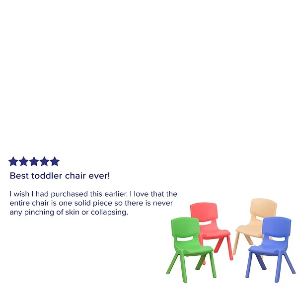 Flash Furniture Plastic School Chair With 10.5" Seat Height, Assorted Colors, 4-Pieces(4YUYCX4003MULTI) - Image 4