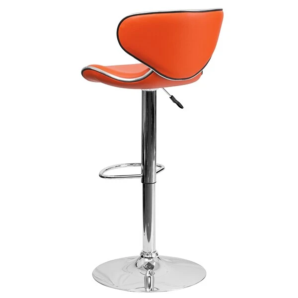 Flash Furniture Contemporary Vinyl Adjustable Height Barstool With Back, Orange (DS815ORG) - Image 6
