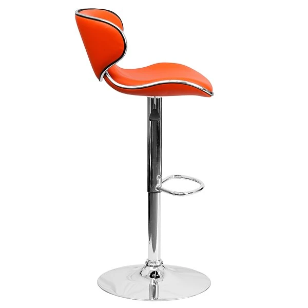 Flash Furniture Contemporary Vinyl Adjustable Height Barstool With Back, Orange (DS815ORG) - Image 8