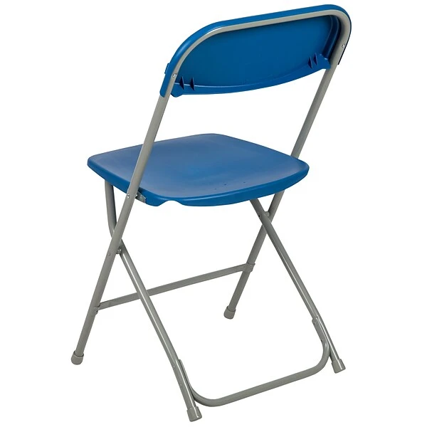Flash Furniture HERCULES Premium Catering Events/Game Night/School/Wedding/Barbecue Stacking & Folding Chair, Blue/Gray - Image 6