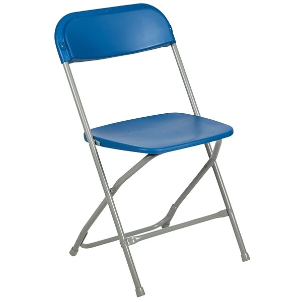 Flash Furniture HERCULES Premium Catering Events/Game Night/School/Wedding/Barbecue Stacking & Folding Chair, Blue/Gray - Image 8