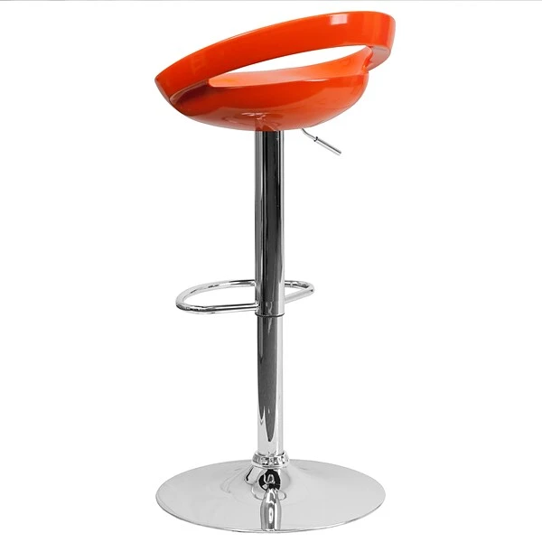 Flash Furniture Contemporary Plastic Adjustable Height Barstool With Back, Orange (CHTC31062ORG) - Image 6