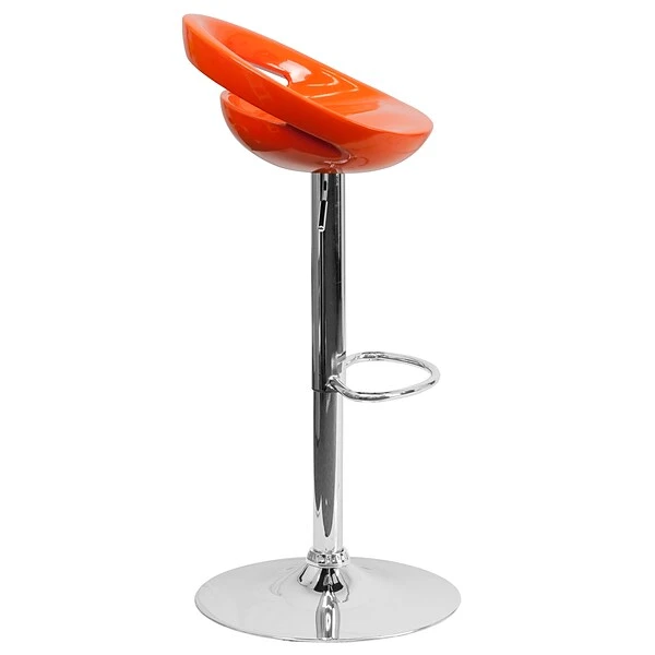 Flash Furniture Contemporary Plastic Adjustable Height Barstool With Back, Orange (CHTC31062ORG) - Image 8