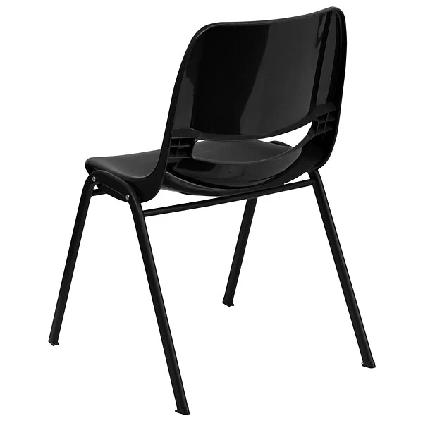 Flash Furniture HERCULES Plastic Shell Stack Chair, Black (RUT-EO1-BK-GG) - Image 6