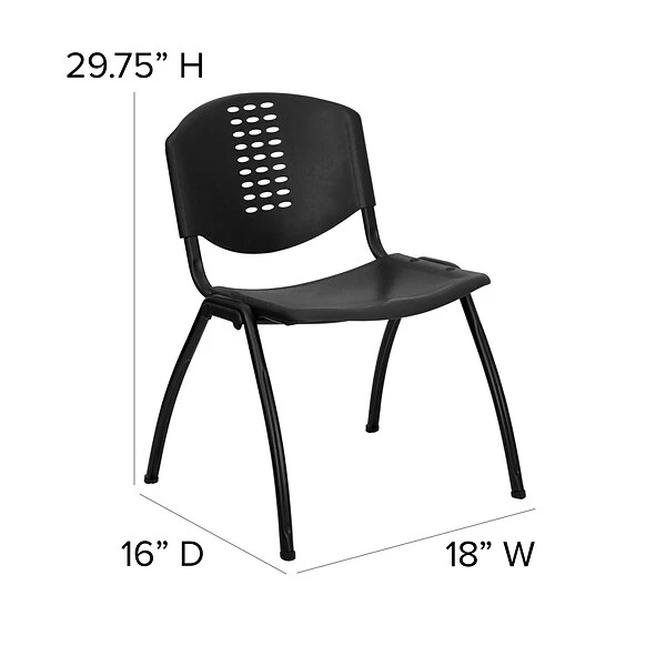 Flash Furniture HERCULES Plastic Office Chair, Black (RUT-NF01A-BK-GG) - Image 5