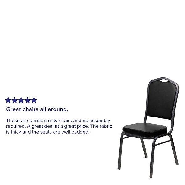 Flash Furniture HERCULES 4/Pack Banquet Chairs W/Vinyl Seat Silver Vein Frame (4FDC01SVBKVY) - Image 4