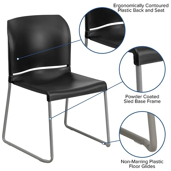 Flash Furniture HERCULES Plastic Stack Chair, Black (RUT238ABKGG) - Image 4