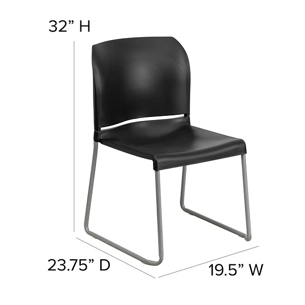 Flash Furniture HERCULES Plastic Stack Chair, Black (RUT238ABKGG) - Image 5