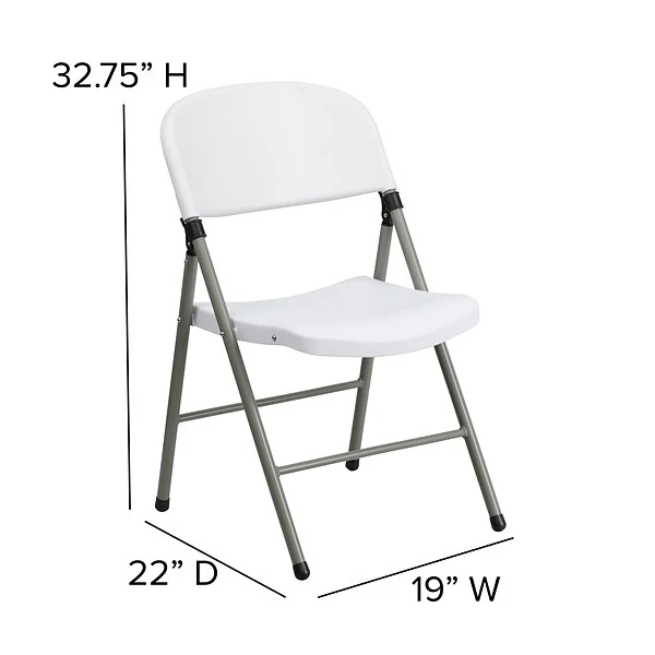 Flash Furniture HERCULES Series Plastic Folding Chair, White, 2/Pack (2DADYCD70WH) - Image 6