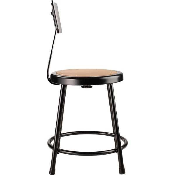 NPS 6200 Series Armless Wood 18 Inch Stool With Backrest, Black - 5 Pack (6218B-10/5) - Image 3