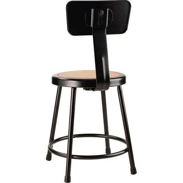 NPS 6200 Series Armless Wood 18 Inch Stool With Backrest, Black - 5 Pack (6218B-10/5) - Image 4