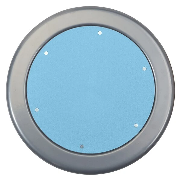 NPS 6800 Series Armless Steel Height Adjustable Swivel Stool, Blueberry Seat, Gray Frame (6805-02) - Image 2