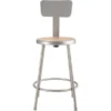 NPS 6200 Series Armless Wood 24 Inch Stool With Backrest, Gray (6224B)