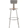 NPS 6200 Series Armless Wood 30 Inch Stool With Backrest, Gray (6230B)