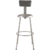 NPS 6400 Series Armless Vinyl Padded 30 Inch Stool With Backrest, Vinyl, Gray (6430B)