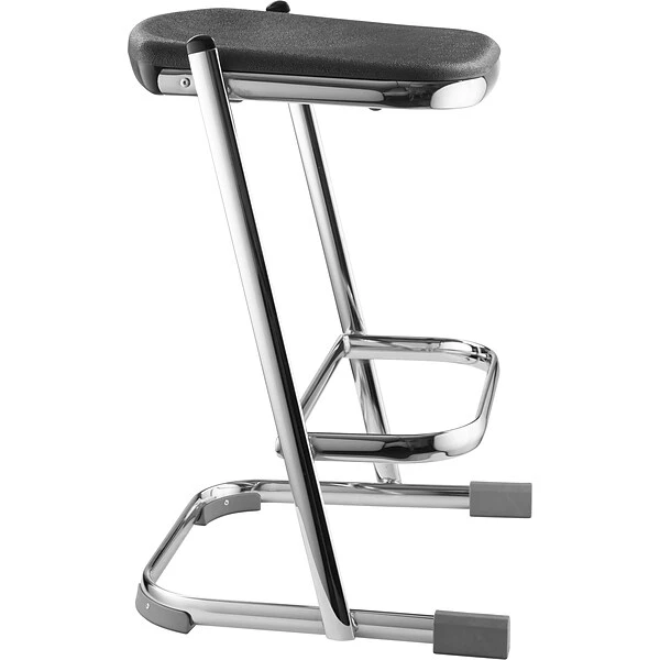 NPS 6600 Series Armless Blow-Molded Plastic 24" Ergonomic Z Stool, Steel, Black (6624) - Image 2