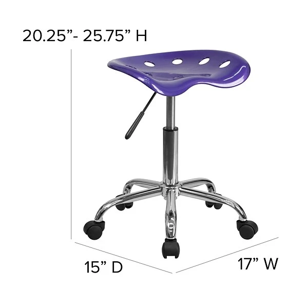 Flash Furniture Vibrant Tractor Seat And Chrome Stool, Violet - Image 5