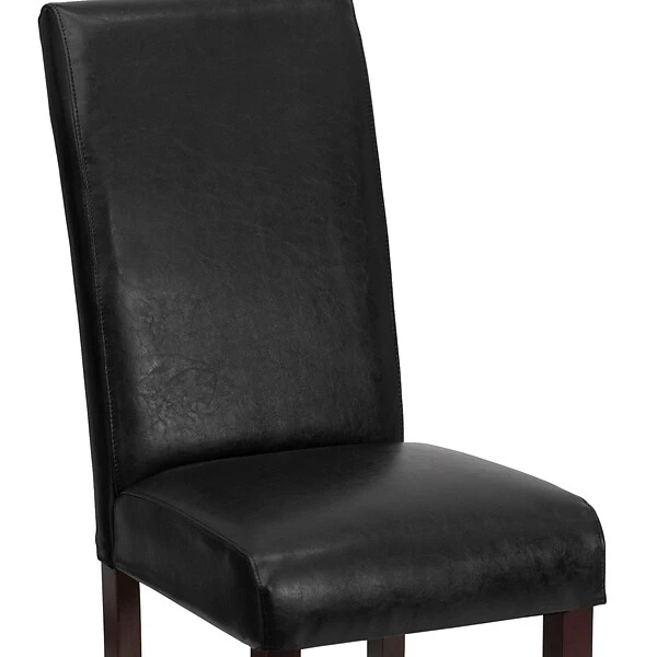 Flash Furniture Contemporary Faux Leather Parsons Dining Chair, Black (BT350BKLEA023) - Image 6