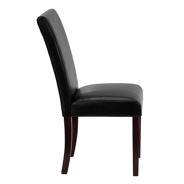 Flash Furniture Contemporary Faux Leather Parsons Dining Chair, Black (BT350BKLEA023) - Image 7