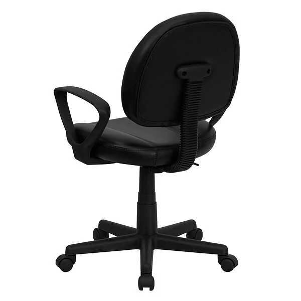 Flash Furniture Ronald Ergonomic LeatherSoft Swivel Mid-Back Task Office Chair, Black (BT688BKA) - Image 6