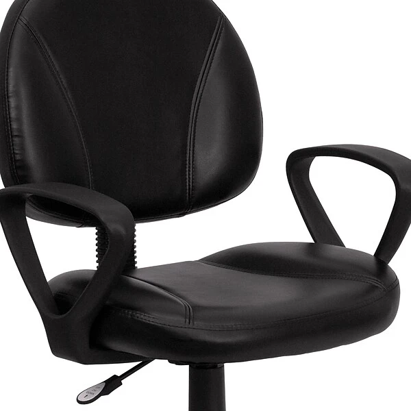 Flash Furniture Ronald Ergonomic LeatherSoft Swivel Mid-Back Task Office Chair, Black (BT688BKA) - Image 7