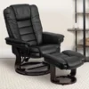 Flash Furniture LeatherSoft Recliner And Ottoman Set Black (BT7818BK)