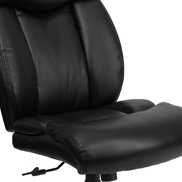 Flash Furniture HERCULES Series Armless Ergonomic LeatherSoft Swivel Big & Tall Executive Office Chair, Black (GO1235BKLEA) - Image 8