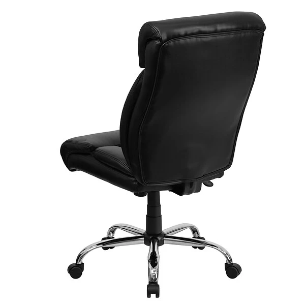 Flash Furniture HERCULES Series Armless Ergonomic LeatherSoft Swivel Big & Tall Executive Office Chair, Black (GO1235BKLEA) - Image 7