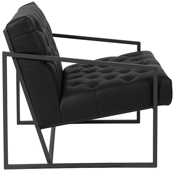 Flash Furniture Hercules Madison Series LeatherSoft Retro Tufted Lounge Chair, Black (ZB8522BK) - Image 4