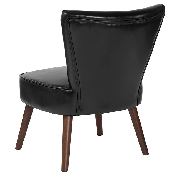 Flash Furniture Hercules Holloway Series LeatherSoft Retro Chair, Black, 2 Pack (2QYA02BK) - Image 3